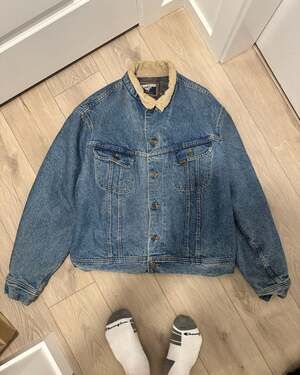 Vintage Mustang Storm Rider Blanket Lined Denim Trucker Jacket Size 46